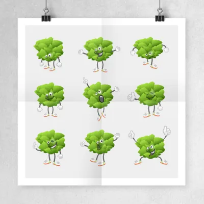 Illustration 1 of 2 • Lenny the Lettuce Character illustration