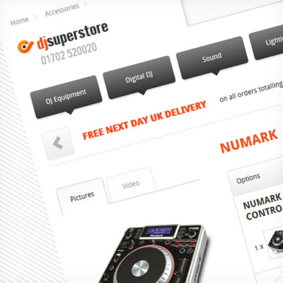 Web Design 2 of 3 • DJ SuperStore website