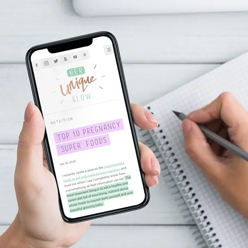 Web Design 3 of 3 • Her Unique Glow website