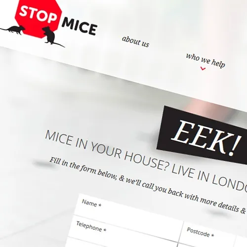 Web Design 2 of 3 • Stop Mice website