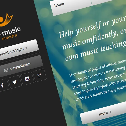 Web Design 2 of 3 • E-Music Maestro website